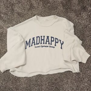 Madhappy White Sweatshirt with Blue Lettering